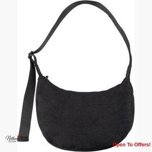 Nylon Crescent Crossbody Bag with Adjustable Strap, Lightweight Sling Bag